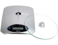 Кухонні електронні ваги Domotec MS-KE5 від 1г до 5 кг Air Glass скляні до 5кг Domotec з LCD-дисплеєм і автоматичним вимкненням Сірі