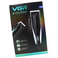 Чоловіча професійна машинка VGR V-033 для стрижки волосся електрична Тример бритва для окантовки бороди і вусів зі змінними насадками 9w Чорний