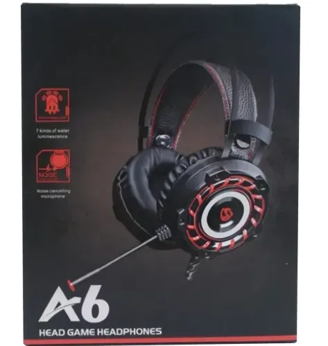 Игровые проводные наушники Jinoun A6 с микрофоном и RGB подсветкой для ПК, Геймерские полноразмерные наушники для компьютера и ноутбука USB AUX