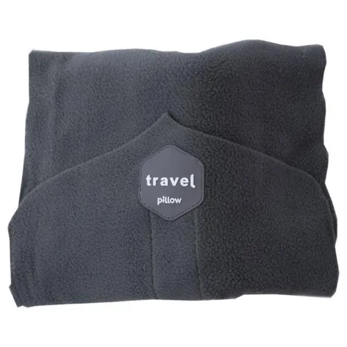 Дорожная подушка-шарф для шеи Supretto Travel Pillow для путешествий, Туристическая флисовая подушка в дорогу и для сна в машину Серая