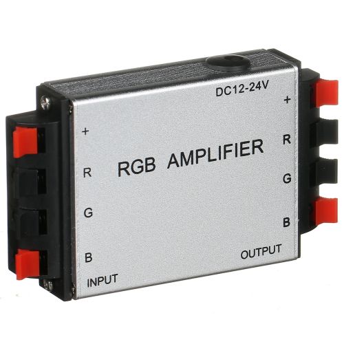 Універсальний двоплатний Підсилювач напруги RGB Amplifier XM-01 12V-24V 6A для світлодіодної LED стрічки, контролер 12В для лід стрічок Сріблястий