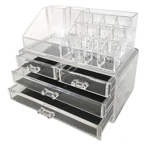 Настільний акриловий органайзер акриловий Cosmetic Storage Box для косметики і дрібниць, косметичний бокс з висувними ящиками прозорий