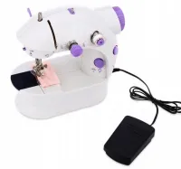 Професійна швейна машинка 4 в 1 Mini Sewing Machine SM - 202A (WJ-08), Портативна міні машинка 201 для шиття з адаптером і педаллю для дому Біла