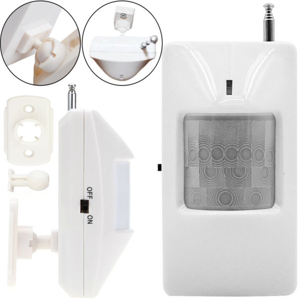 Бездротовий настінний ІЧ датчик руху для GSM сигналізації PIR Detector HW 01 з кутом огляду 110 градусів HW-01 ігнорує тварин білий