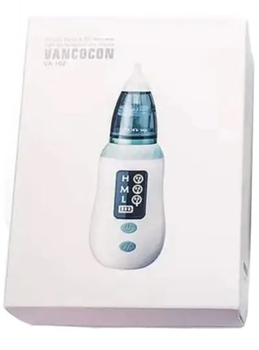 Дитячий акумуляторний назальний аспіратор Vancocon VA-162 USB з насадками для дитини, електричний соплеотсос для новонароджених і маленьких дітей