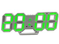 Електронні настільні 3D годинник із зеленою LED підсвічуванням Generic LY - 1089 світлодіодні цифрові настінні годинники з будильником і датою білі