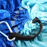 Підвісний туристичний нейлоновий гамак Hammock With Net Blue до 200 кг з москітною сіткою для кемпінгу, Похідний гамак 263х135 Синій