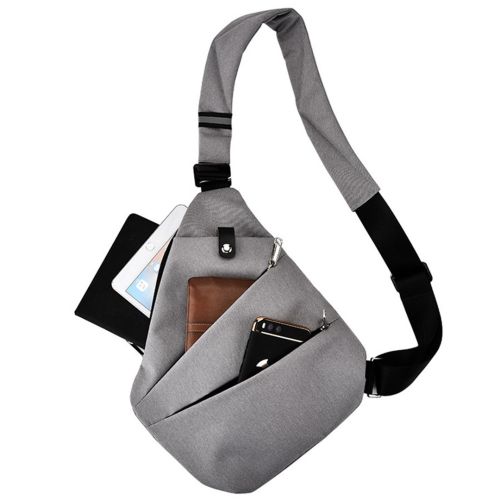 Тактическая нагрудная сумка мессенджер Cross Body однолямочная, Водонепроницаемая мужская барсетка через плечо, Сумка Кросс боди, Серая