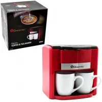 Крапельна кавоварка на дві чашки Domotec MS - 0705 c 2 керамічними чашками, Домашня електрична кавоварка для чаю та кави на 0.3 л 500W Червона