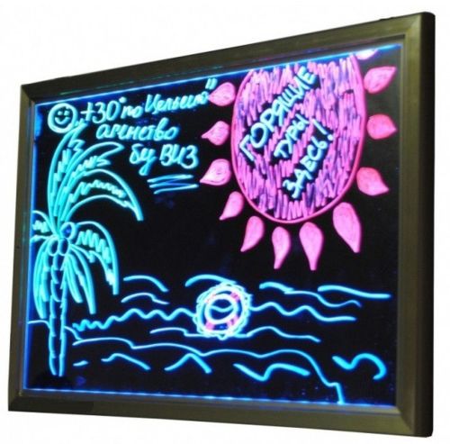 Рекламная светящаяся LED доска 500х700 ( флуоресцентная ) 500 х 700 fluorecent board 50*70