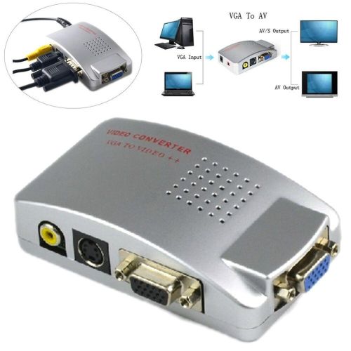 Універсальний конвертер VGA-RCA AV + S-Video TV converter з VGA на RCA для підключення від ПК до ТБ.