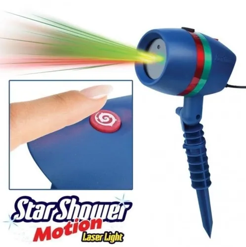 Кольоровий вуличний лазерний проектор Star Shower Motion Laser Light для прикраси будинку і вулиці, Новорічна Вулична лазерна підсвітка 12 програм