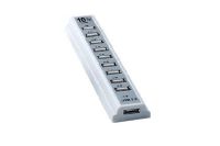 Активний USB хаб Digital White на 10 портів розгалужувач із блоком живлення білий