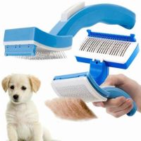 Самоочисна щітка для вичісування тварин Pet Zoom з тримером масажна PetZoom вовни Пет Зум