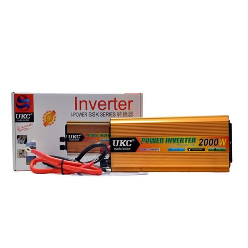 Автомобільний інвертор UKC 24V - 220V 2000W авто перетворювач напруги струму від прикурювача і акумулятора, зарядний з захистом від перегріву 2000Вт