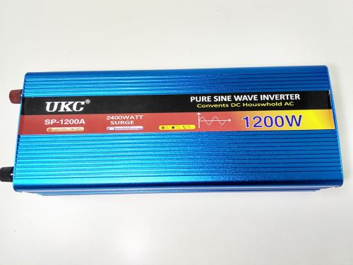 Перетворювач з чистою синусоїдою AC / DC 12V 1200W авто інвертор