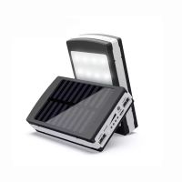 Портативний зарядний Power Bank Solar 90000 mAh C Led ліхтариком УМБ Metal Чорний На сонячній батареї Павербанк, зовнішній акумулятор, PowerBank 