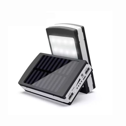 Портативний зарядний Power Bank Solar 90000 mAh C Led ліхтариком УМБ Metal Чорний На сонячній батареї Павербанк, зовнішній акумулятор, PowerBank 