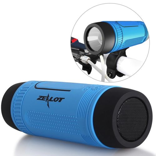 Велосипедная водонепроницаемая bluetooth колонка с фонариком Zealot S1 креплением на руль с power bank