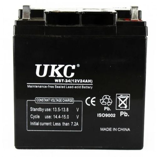 Універсальний акумулятор UKC 12V 24AH WST-24 (акумуляторна батарея 12В 24аг)