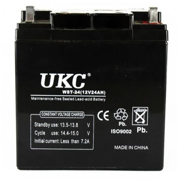 Універсальний акумулятор UKC 12V 24AH WST-24 (акумуляторна батарея 12В 24аг)