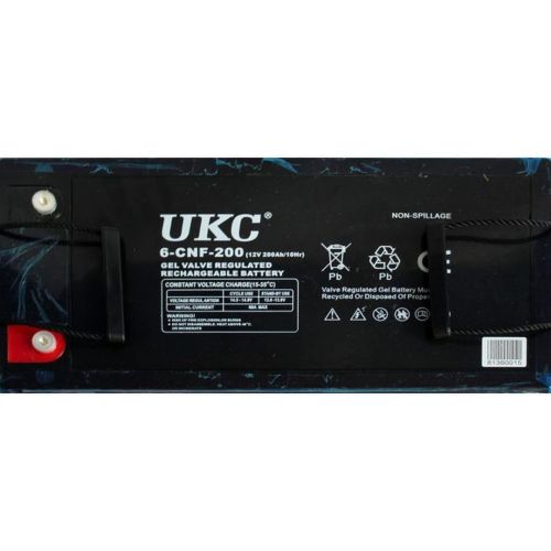 Універсальний гелевий акумулятор GEL UKC 6-CNF-200 12V 200Ah (акумуляторна батарея 12В 200Ач)