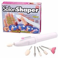 Бездротовий фрезер для манікюру і педикюру Salon Shaper 5 насадок, Манікюрний набір нігтьова шліфувальна машина Салон шейпер від батарейок Білий