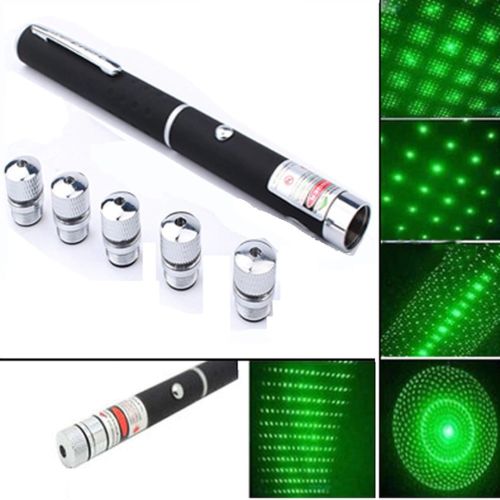 Зелений Лазер (Green laser) 5 насадок 5 в 1 8400, лазерні указки, лазер указка, лазер зелений