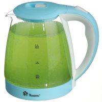 Стеклянный электрочайник Domotec MS-8214 Sky Blue 2200W 2.2 л, чайник электрический с цветной RGB подсветкой