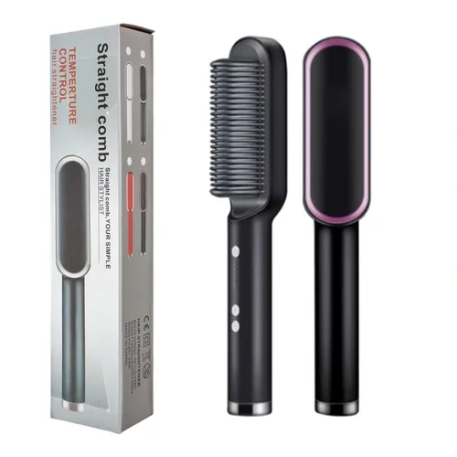 Електрична гребінець випрямляч Hair Straightener HQT-909, щітка з турмаліновим покриттям, Утюжок гребінець-випрямляч для укладання волосся