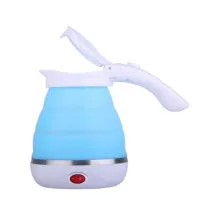 Електричний чайник складаний C автовідключенням Electric Kettle 0,5 л, дорожній силіконовий електрочайник, портативний електро міні-чайник Синій