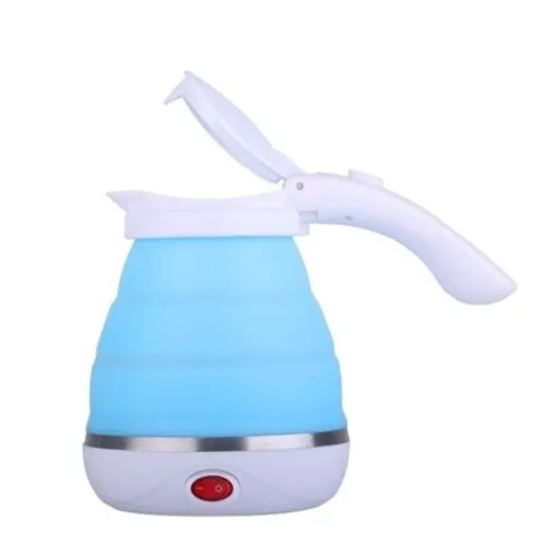 Електричний чайник складаний C автовідключенням Electric Kettle 0,5 л, дорожній силіконовий електрочайник, портативний електро міні-чайник Синій