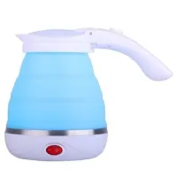 Електричний чайник складаний C автовідключенням Electric Kettle 0,5 л, дорожній силіконовий електрочайник, портативний електро міні-чайник Синій