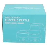Електричний чайник складаний C автовідключенням Electric Kettle 0,5 л, дорожній силіконовий електрочайник, портативний електро міні-чайник Синій