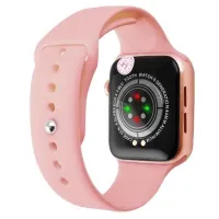 Наручные Смарт часы Smart Watch T500 спортивные с микрофоном тонометром IP67 Aluminium 44mm Умные часы с функцией фитнеса и здоровья Розовые