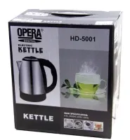 Електрочайник Electric kettle Opera HD-5001 на 2 літри 2000W, дисковий електричний чайник Опера HD5001 з нержавіючої сталі 2000Вт Сріблястий