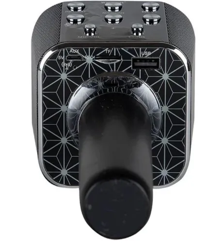 Бездротовий караоке мікрофон WSTER WS - 1688 Bluetooth USB AUX FM з вбудованою колонкою і 5 тембрами голосу на акумуляторі з динаміком Ws1688 Чорний