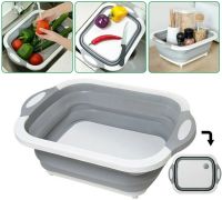 Складна обробна дошка Chopping Board 4 в 1 для миття і різання овочів з зливним отвором миска Chopper