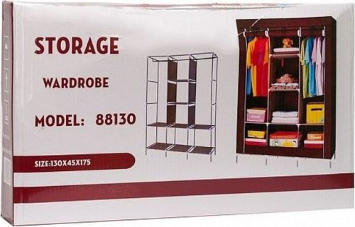 Складаний тканинний шафа для одягу Storage Wardrobe 88130 на 3 секції 130х45х175 см потрійний каркасний для речей