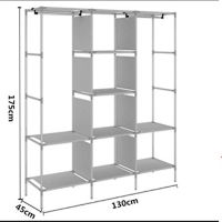 Складаний тканинний шафа для одягу Storage Wardrobe 88130 на 3 секції 130х45х175 см потрійний каркасний для речей