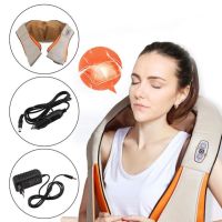 Роликовый массажер для шеи, плеч и спины Massager of Neck Kneading с прогревом и пультом, шиацу, на плечи
