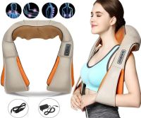 Роликовый массажер для шеи, плеч и спины Massager of Neck Kneading с прогревом и пультом, шиацу, на плечи