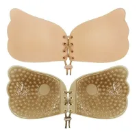Силіконовий невидимий бюстгальтер Fly Bra Butterfly з ефектом Риѕһ Up ліфчик невидимка фіксація грудей без бретелей, бежевий тілесний чорний флай бра