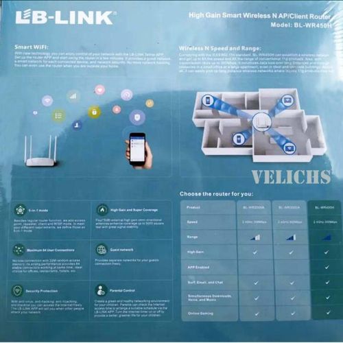 Беспроводной маршрутизатор (Wi-fi роутер) LB-Link BL-WR450H WiFi White на 4 антенны и 2 USB порта