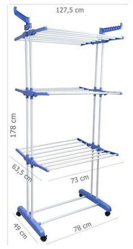 Складна стійка, сушарка для одягу, білизни 3 tiers Garment Rack With Wheels K12-120 металева так зручно Dreamland