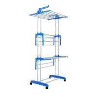Складна стійка, сушарка для одягу, білизни 3 tiers Garment Rack With Wheels K12-120 металева так зручно Dreamland