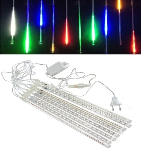 Уличная Led Гирлянда Meteor 8шт Метеоритный дождь RGB тающие сосульки цветная, падающий снег 60см мульти Сосулька