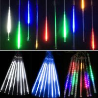 Уличная Led Гирлянда Meteor 8шт Метеоритный дождь RGB тающие сосульки цветная, падающий снег 60см мульти Сосулька