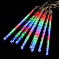 Уличная Led Гирлянда Meteor 8шт Метеоритный дождь RGB тающие сосульки цветная, падающий снег 60см мульти Сосулька