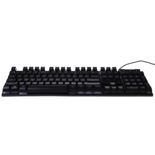 USB проводная геймерская компьютерная клавиатура Landslides KR-6300 с RGB Led подсветкой ATLANFA AT-6300, полноразмерная мембранная Черная